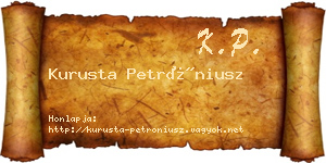 Kurusta Petróniusz névjegykártya